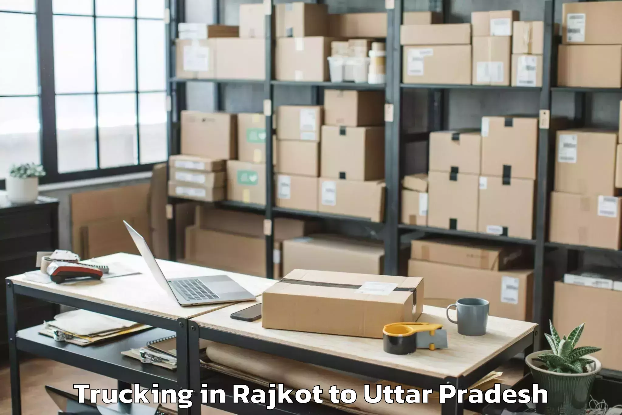 Book Rajkot to Banda Trucking Online